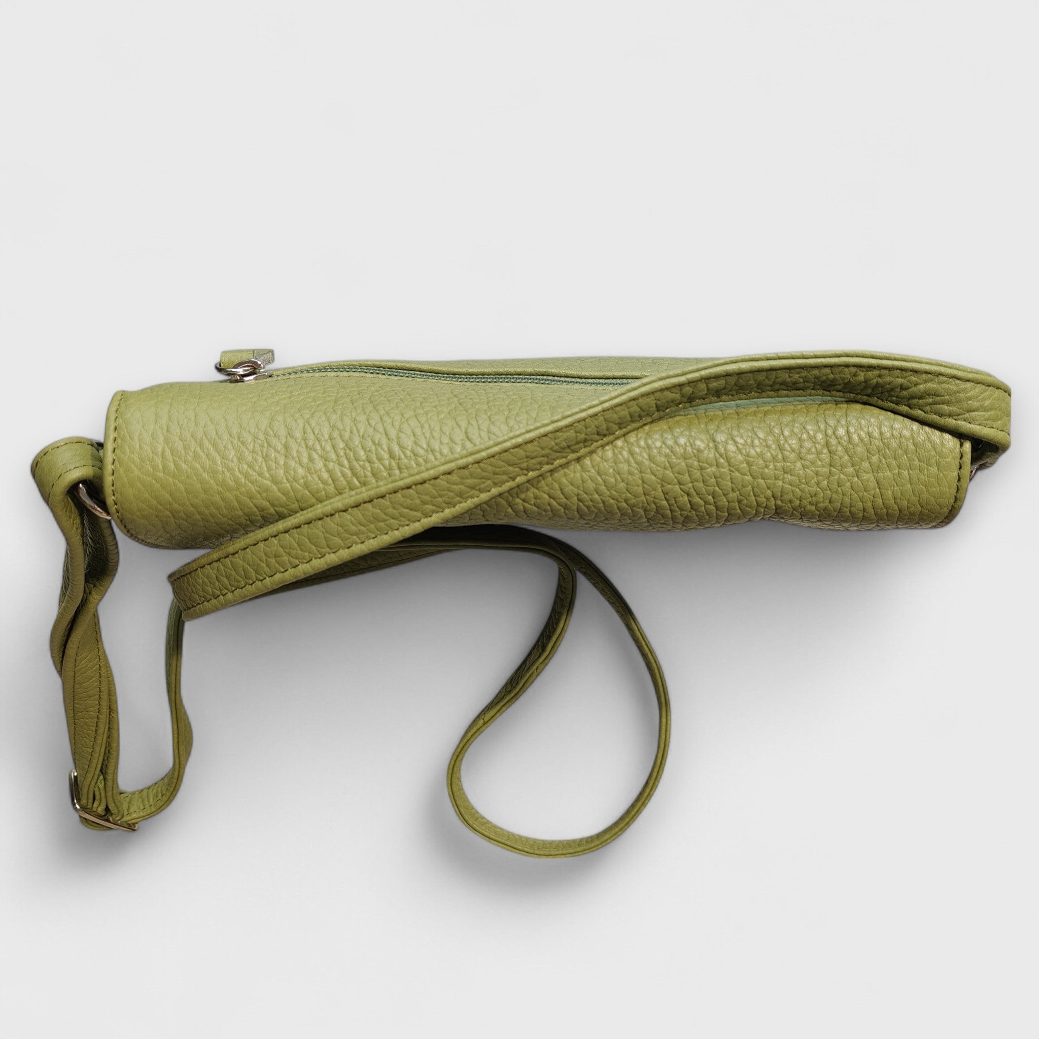 Pelletteria Pelle Nuda Milano, Artigianato Italiano, Vera pelle, Negozio borse donna, Big tre soffietti verde