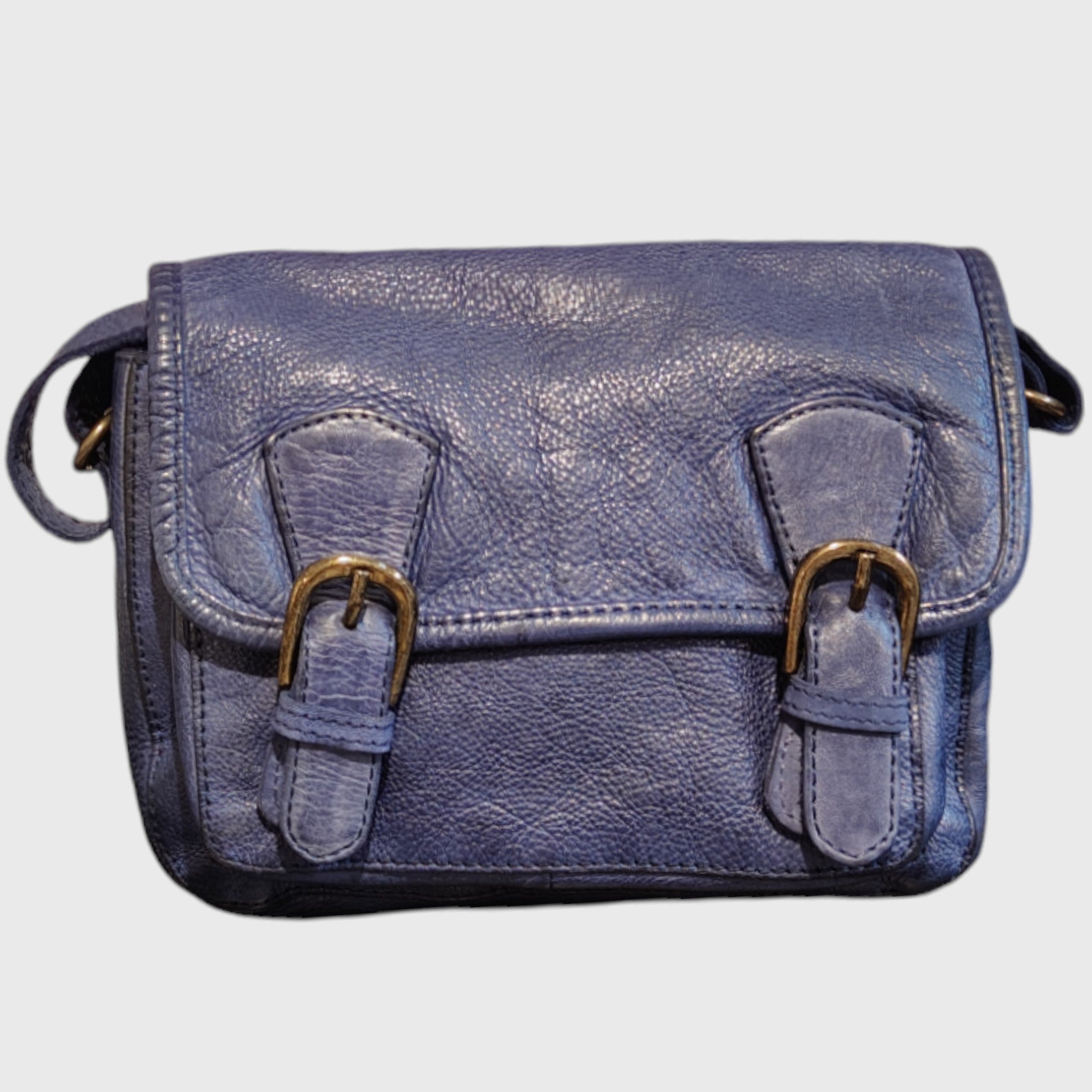 Pelletteria Pelle Nuda Milano, Artigianato italiano, vera belle, tracolla donna, Gaia  blu