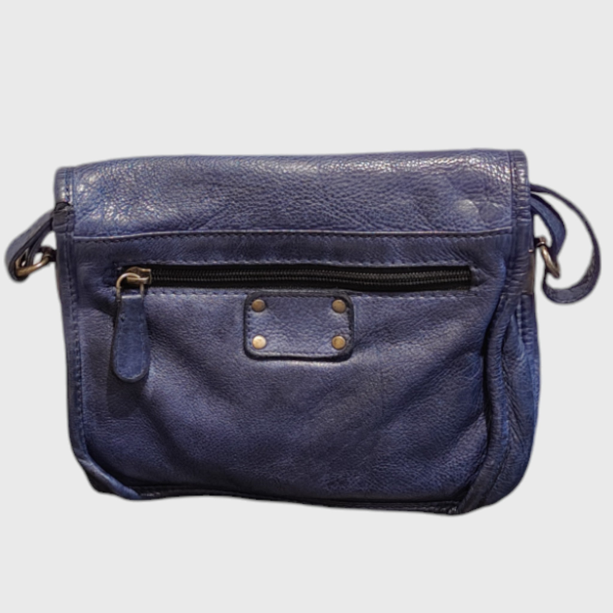 Pelletteria Pelle Nuda Milano, Artigianato italiano, vera belle, tracolla donna, Gaia  blu