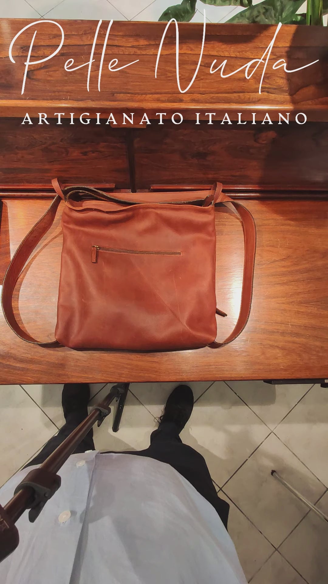 Zaino donna, borsa in pelle, vera pelle, Zaino Roma Marrone, artigianato italiano, Pelletteria Pelle Nuda Milano