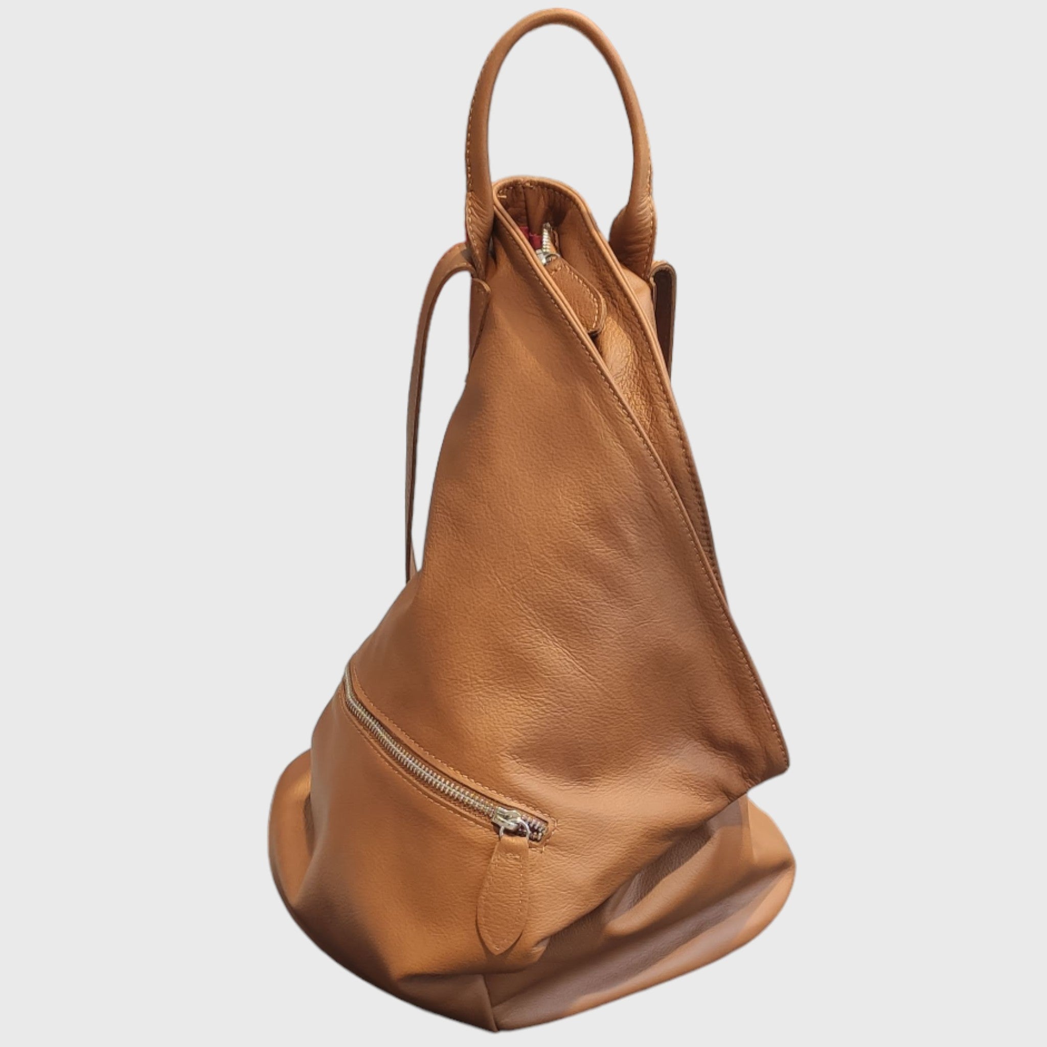 Zaino Cono, Borsa zaino, Pelletteria Pelle Nuda Milano, Artigianato italiano, vera pelle