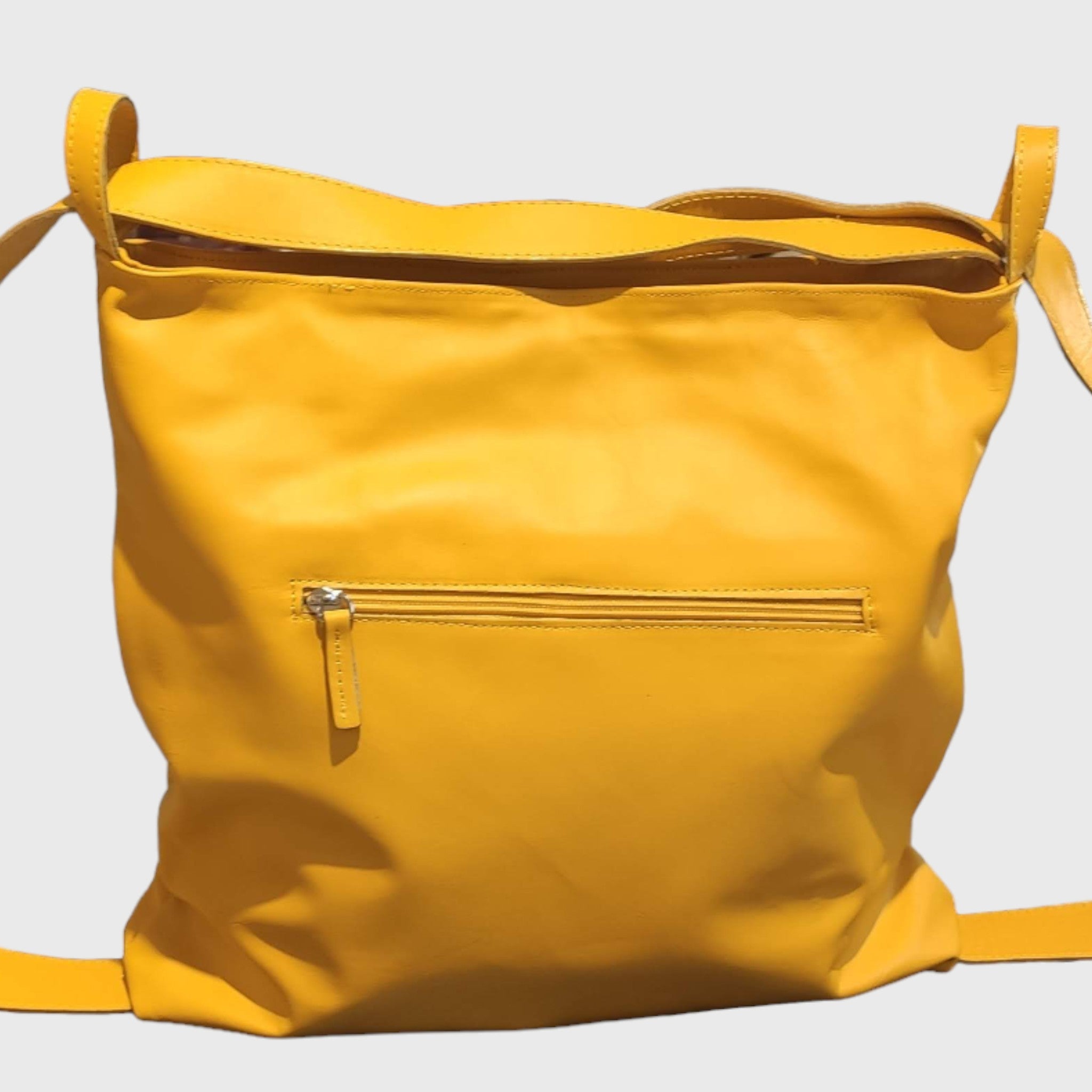 Pelletteria Pelle Nuda Milano, Artigianato Italiano, borsa donna, zaino Roma giallo, vera pelle