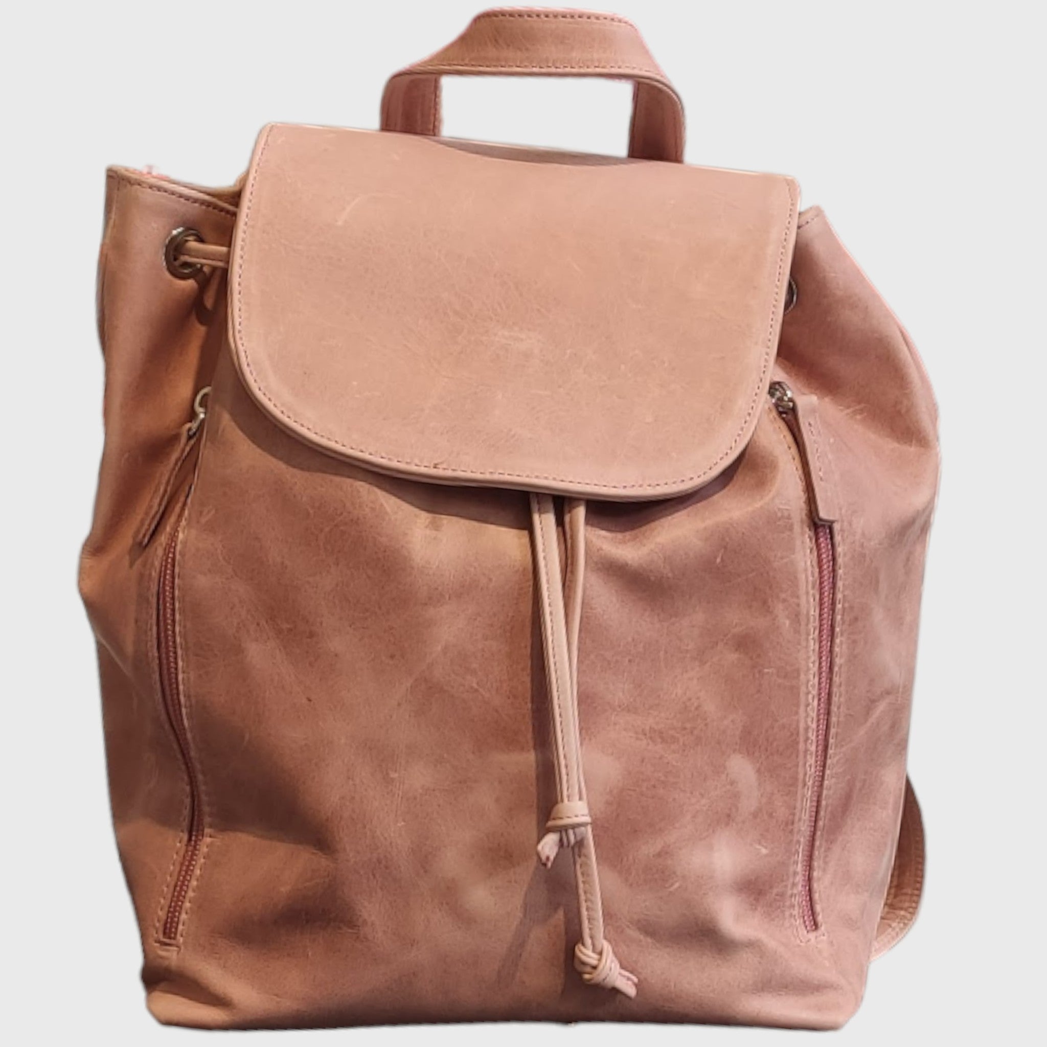 Pelletteria Pelle Nuda Milano, Artigianato italiano, Zaino donna, pelle vera, Borsa donna, Zaino Tappo rosa